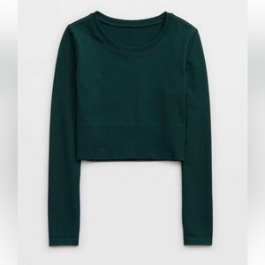 Off-line by Aerie cropped long sleeve small, forest green